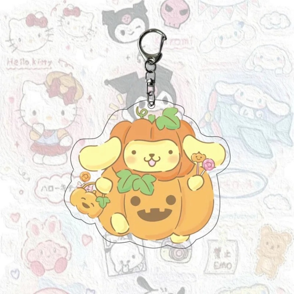 Pompompurin Halloween keychain pumpkin